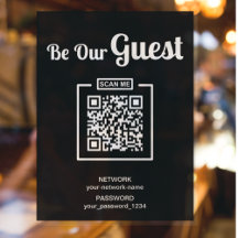 Be Our Guest l WifiパスワードQRコードブラック&ホワイト