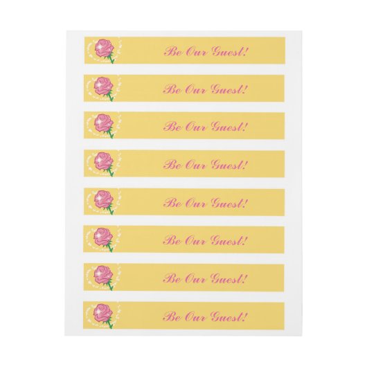 Be Our Guest-Pink Roseパーティーラップラのまわりにベル ラップアラウンド宛名ラベル (シート)