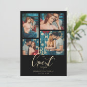 Be our Guest Quote Black Fancy Wedding 4 Photos 招待状 (スタンド正面)