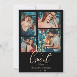 Be our Guest Quote Black Fancy Wedding 4 Photos 招待状