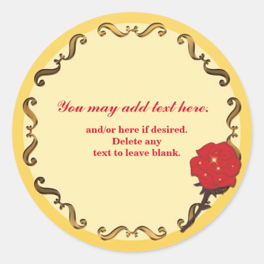 Be Our Guest-Red Rose Birthday Partyステッカー ラウンドシール (正面)