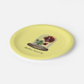 Be Our Guest Red Rose in Glass エレガント ペーパープレート (アングル)