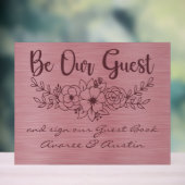 Be Our Guest  Sign Our Guestbook Burgundy Wedding アクリルサイン (ニュートラル)