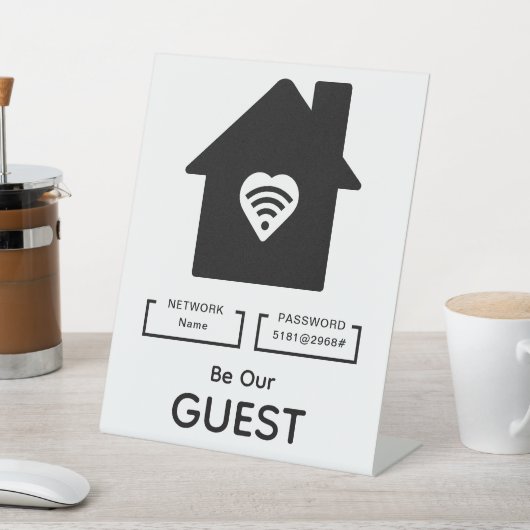 Be Our Guest WIFI情報パスワードホームデコール 台座サイン (インサイチュ)