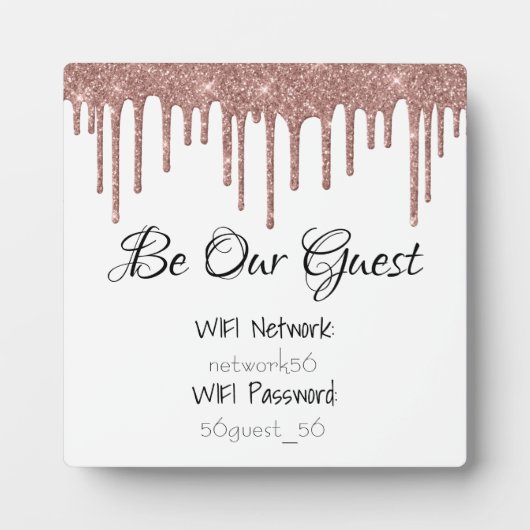 Be Our Guest WIFI情報パスワード結婚の フォトプラーク (正面)