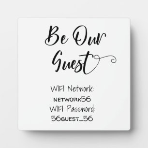 Be Our Guest WIFI情報パスワード結婚の フォトプラーク