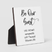 Be Our Guest WIFI情報パスワード結婚の フォトプラーク (正面)
