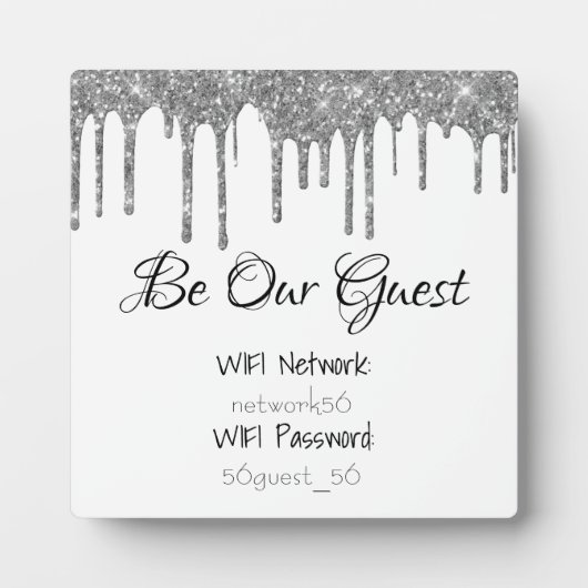Be Our Guest WIFI情報パスワード結婚の フォトプラーク (正面)