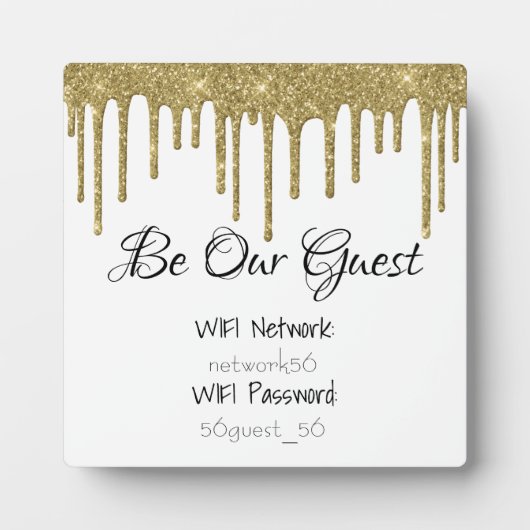 Be Our Guest WIFI情報パスワード結婚の フォトプラーク (正面)