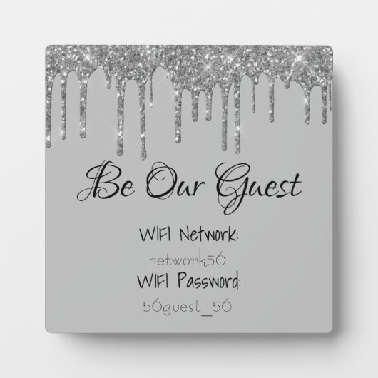 Be Our Guest WIFI情報パスワード結婚の フォトプラーク (正面)