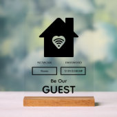 Be Our Guest WIFI情報パスワード アクリルサイン (ニュートラル)