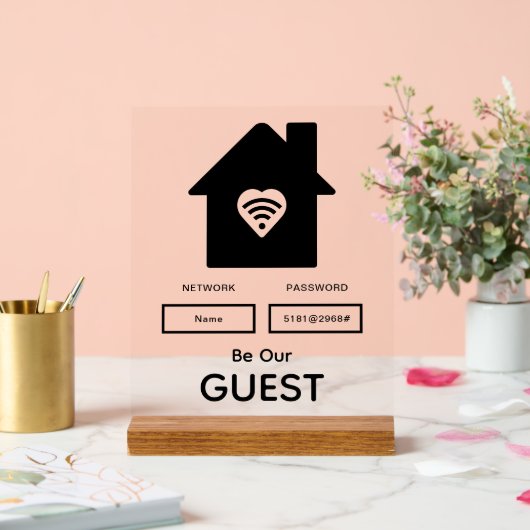 Be Our Guest WIFI情報パスワード アクリルサイン (ウェディング)