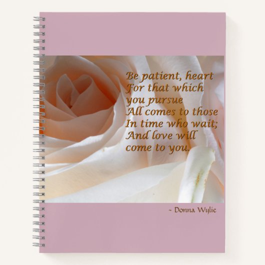 Be Patientハート-バラ ノートブック (正面)