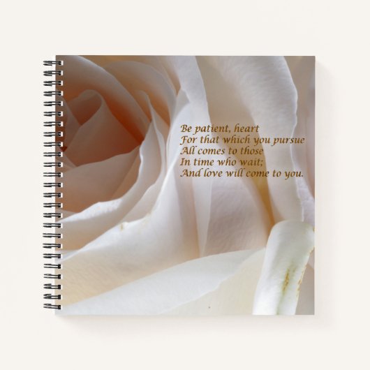 Be Patientハート-バラ ノートブック (正面)