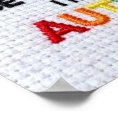 Be Patient I Have Autism | Embroidered Text Signal ポスター (角)