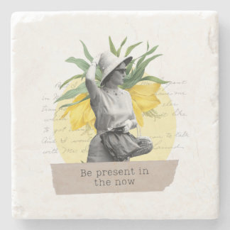 "Be present in the now" coaster ストーンコースター