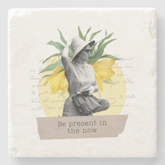 "Be present in the now" coaster ストーンコースター (正面)