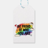 Be Proud of Who You Are Rainbow Quote lgbtq+ ギフトタグ (裏面)