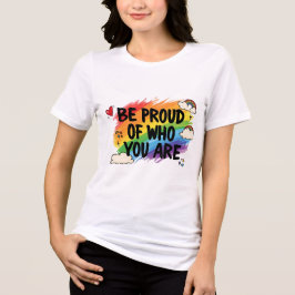 Be Proud of Who You Are Rainbow Quote LGBTQ+ トライブレンドＴシャツ
