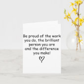 Be Proud Of Your Work Sitive Quote Gift  カード (黄色い花)
