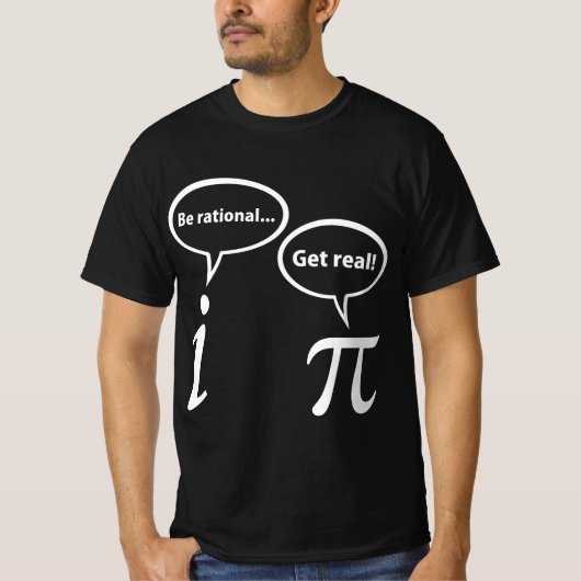 BE RATIONAL GET REAL IMAGINARY MATH Tシャツ (正面)
