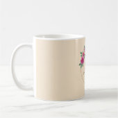 Be Ready Let’s Enjoy | 上品な花の水彩画デザインD コーヒーマグカップ (左)