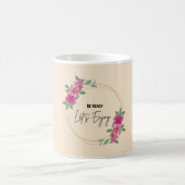 Be Ready Let’s Enjoy | 上品な花の水彩画 D コーヒーマグカップ (中央)