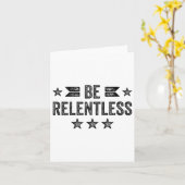 Be Relentless Insrational Motivational Never Giver カード (黄色い花)