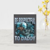Be Respectful To Daddy Alpha Wolf Werewolf Meme Fu カード (黄色い花)