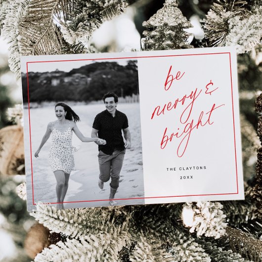 Be Scriptメリーファミニマルミリ休日フォトカード シーズンカード