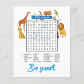 Be Smart – Wild Animals Word Search チラシ (正面)