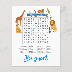 Be Smart – Wild Animals Word Search チラシ