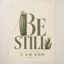 BE STILL | クリーム | 詩篇 46:10 シェルパ ブランケット