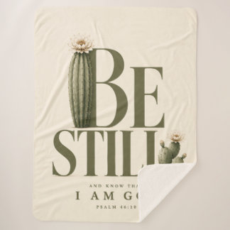 BE STILL | クリーム | 詩篇 46:10 シェルパ ブランケット