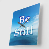 Be Still – 穏やかな海インスピレーション スクエア壁時計 (傾斜)