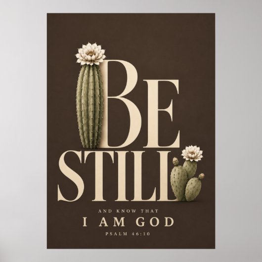 BE STILL | 詩篇46:10 キリスト教アート ポスター (正面)