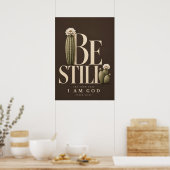 BE STILL | 詩篇46:10 キリスト教アート ポスター (キッチン)