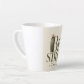 BE STILL | 詩篇 46:10 | あたたかなクリーム色 カフェラテマグ (左アングル)