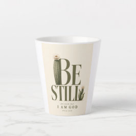 BE STILL | 詩篇 46:10 | あたたかなクリーム色 カフェラテマグ