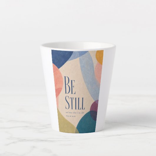 BE STILL | 詩篇 46:10 キリスト教 カフェラテマグ (正面)