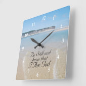 Be Still and Know I am GOD聖なる書物、 経典詩篇46:10 スクエア壁時計 (傾斜)