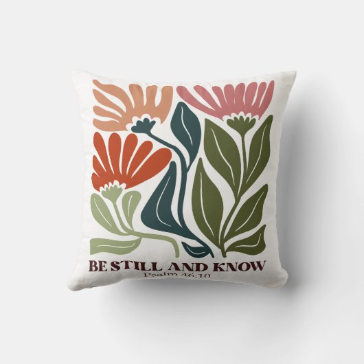 Be still and know inspiration Bible Verse  クッション (裏面)