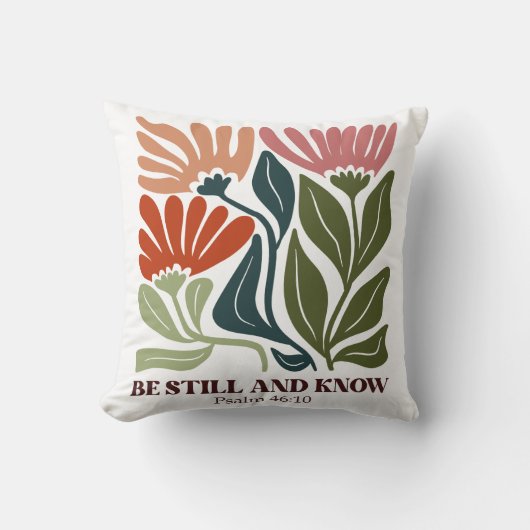 Be still and know inspiration Bible Verse  クッション (正面)