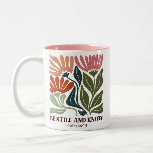 Be still and know inspiration Bible Verse  ツートーンマグカップ (左)