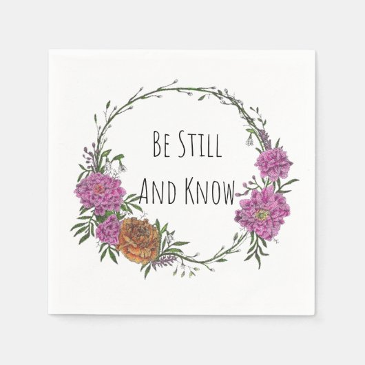 Be Still and Know Napkins スタンダードカクテルナプキン (正面)