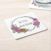 Be Still and Know Plastic Coasters スクエアペーパーコースター (アングル)