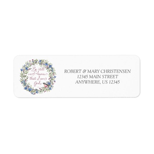 Be Still and Know - Psalm 46:10 ラベル (正面)