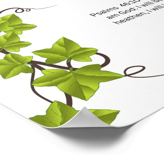 Be Still and Know Psalm 46:10 Christian Wall ポスター (角)