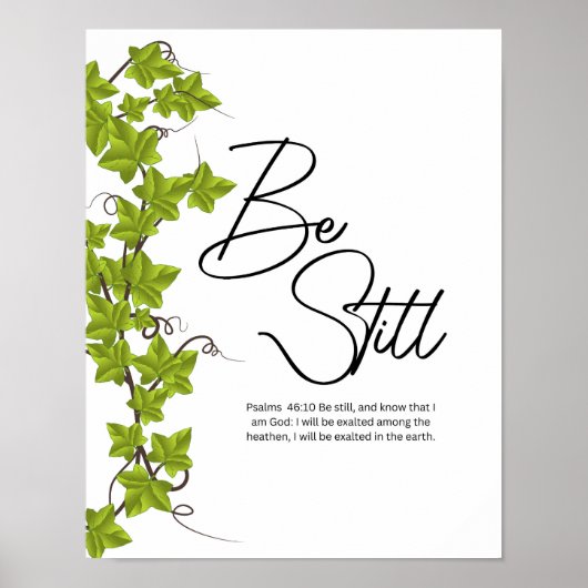 Be Still and Know Psalm 46:10 Christian Wall ポスター (正面)