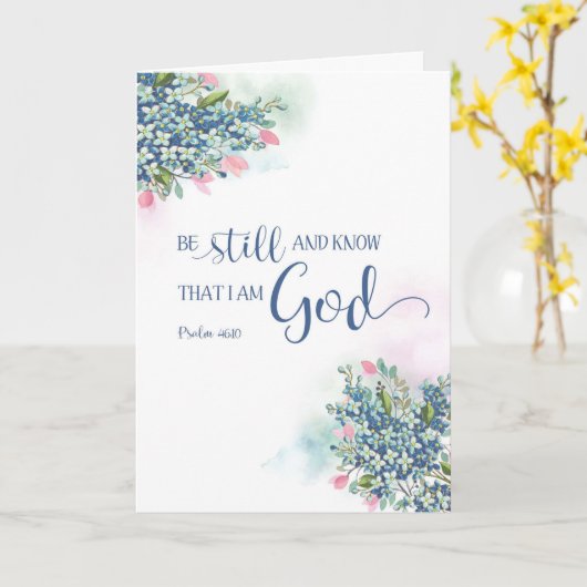 Be Still and Know that I am God, Ps 46:10 カード (黄色い花)